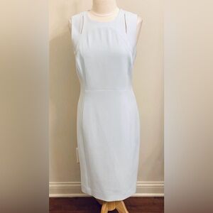 Per Se Light Blue 100% Silk Cut Out Sleeveless Lined Dressy Sheath Dress Size 10